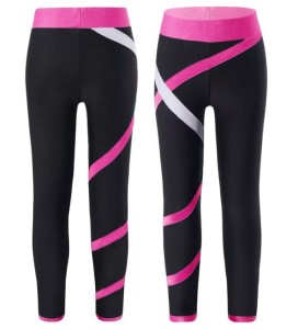 Getry Gimnastyczne Legginsy Sportowe Fitness Lycra Czarne Różowe